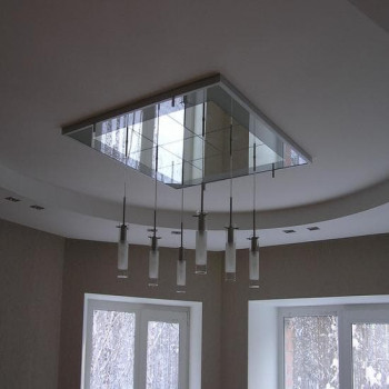 Зеркальное панно на потолок из квадратной зеркальной плитки