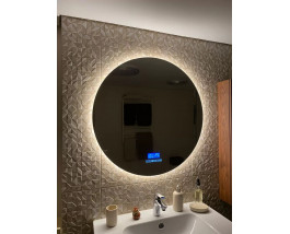 SMART зеркало в ванную комнату с подсветкой, часами и блютуз Мун Смарт 